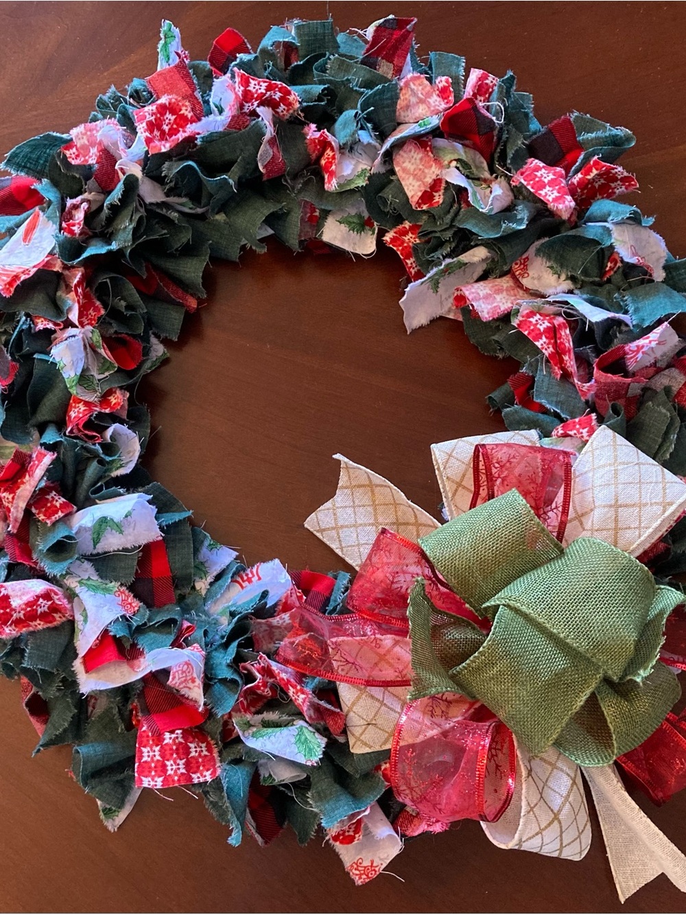 Handmade Christmas Rag Wreath